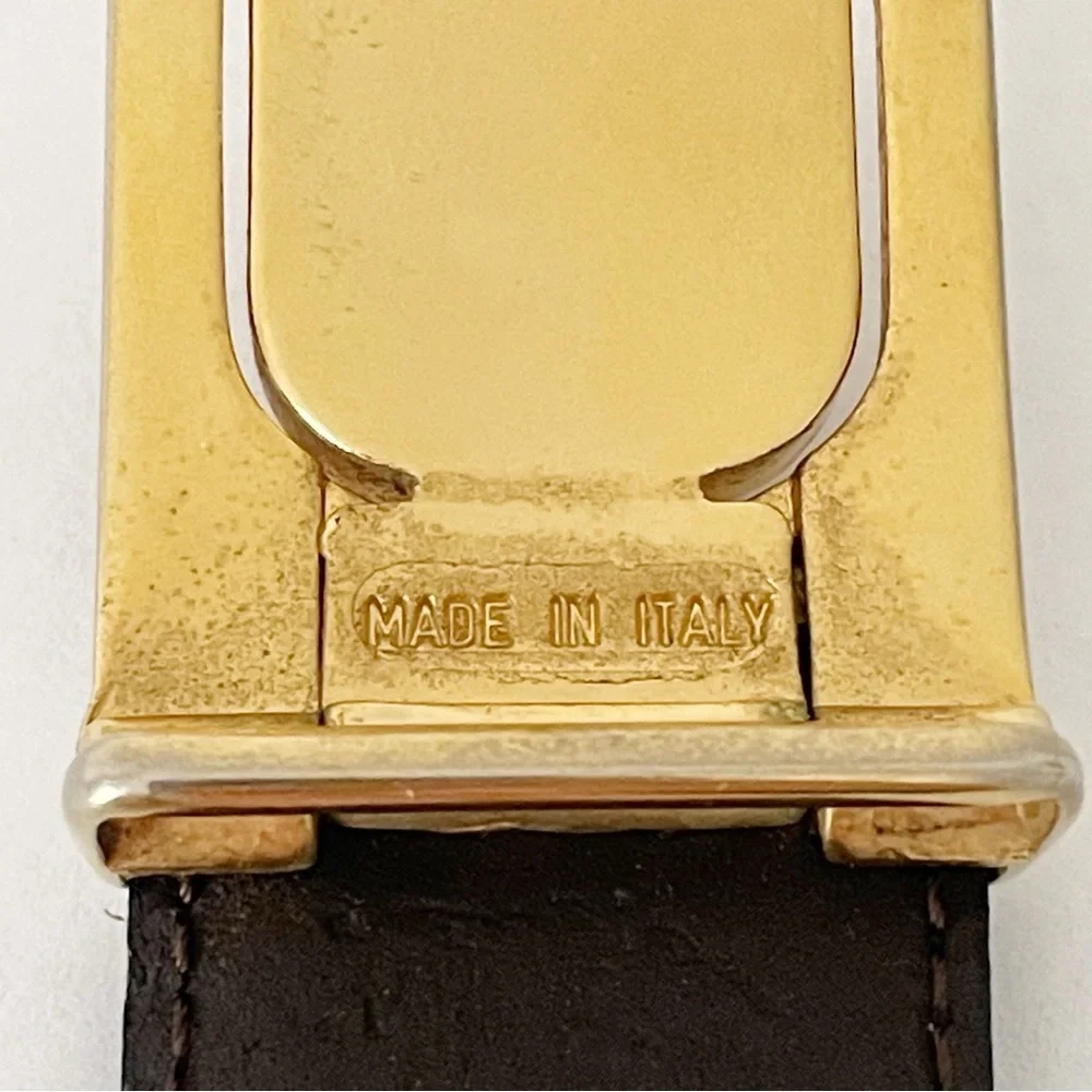 Burberry gold tone nova check knight buckle vintage unisex
